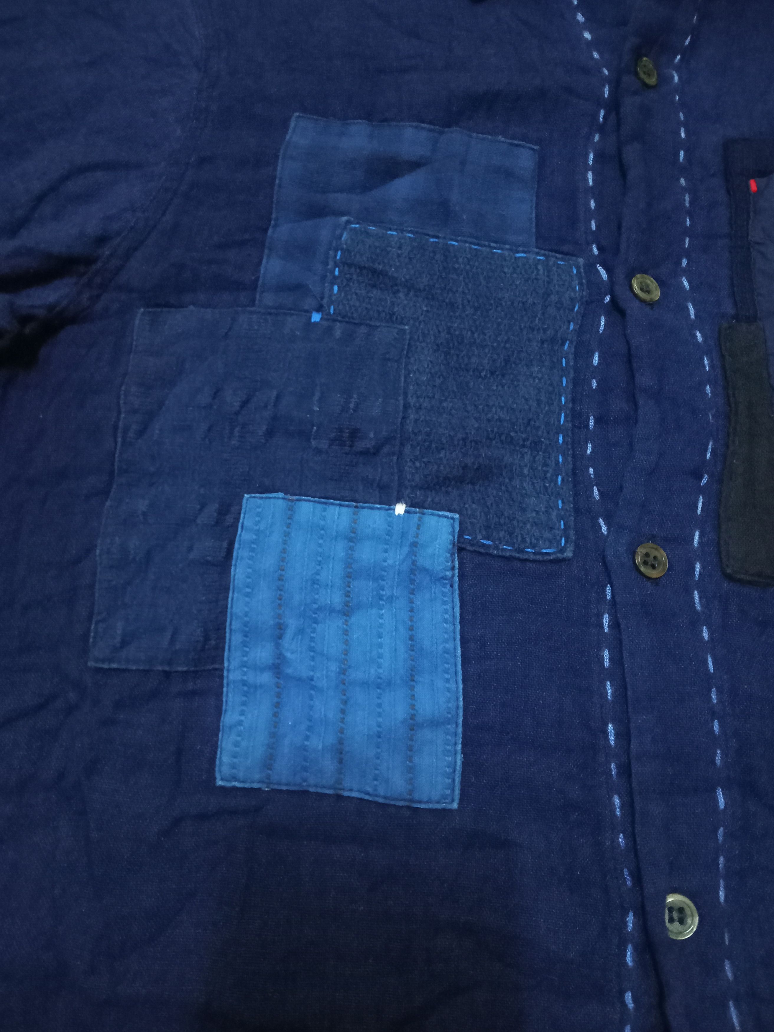Japanese Brand Chiang Mai Deluxe Gaijin Made Rare Patchwork Design Shirt Size US S / EU 44-46 / 1 - 7 Thumbnail