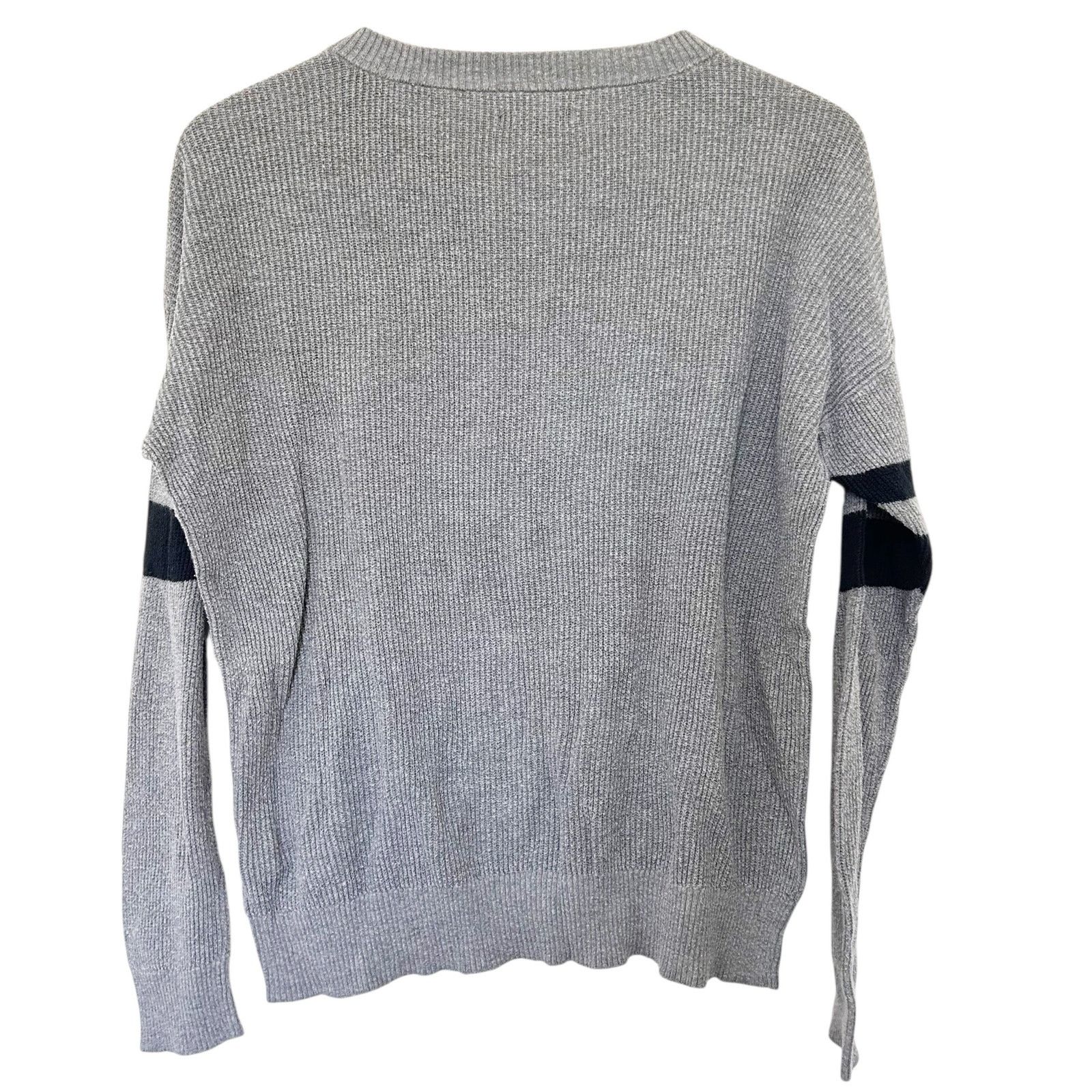 American Eagle Outfitters American Eagle Gray Ribbed Henley Sweater Sz S Size S / US 4 / IT 40 - 4 Thumbnail
