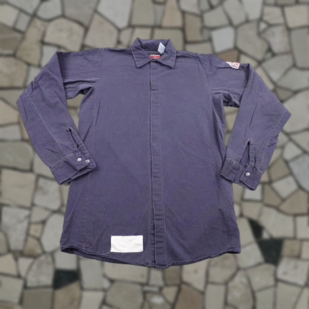 Vintage Bulwark Shirt Mens Small Blue FR Work Flame Resistant CAT2 Mechanic Utility Snap Shirt Size US S / EU 44-46 / 1 - 1 Thumbnail
