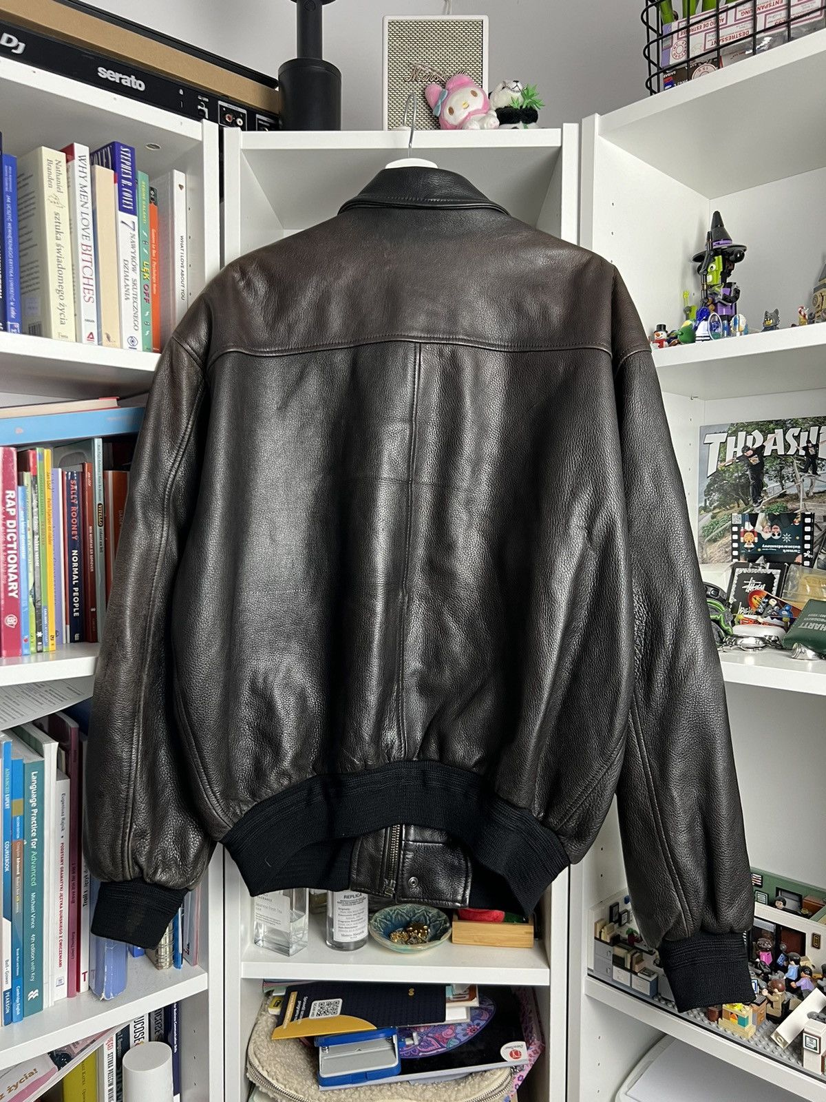 Vintage Vintage 90s Heavy leather boxy bomber jacket XL casual moto Size US XL / EU 56 / 4 - 2 Thumbnail