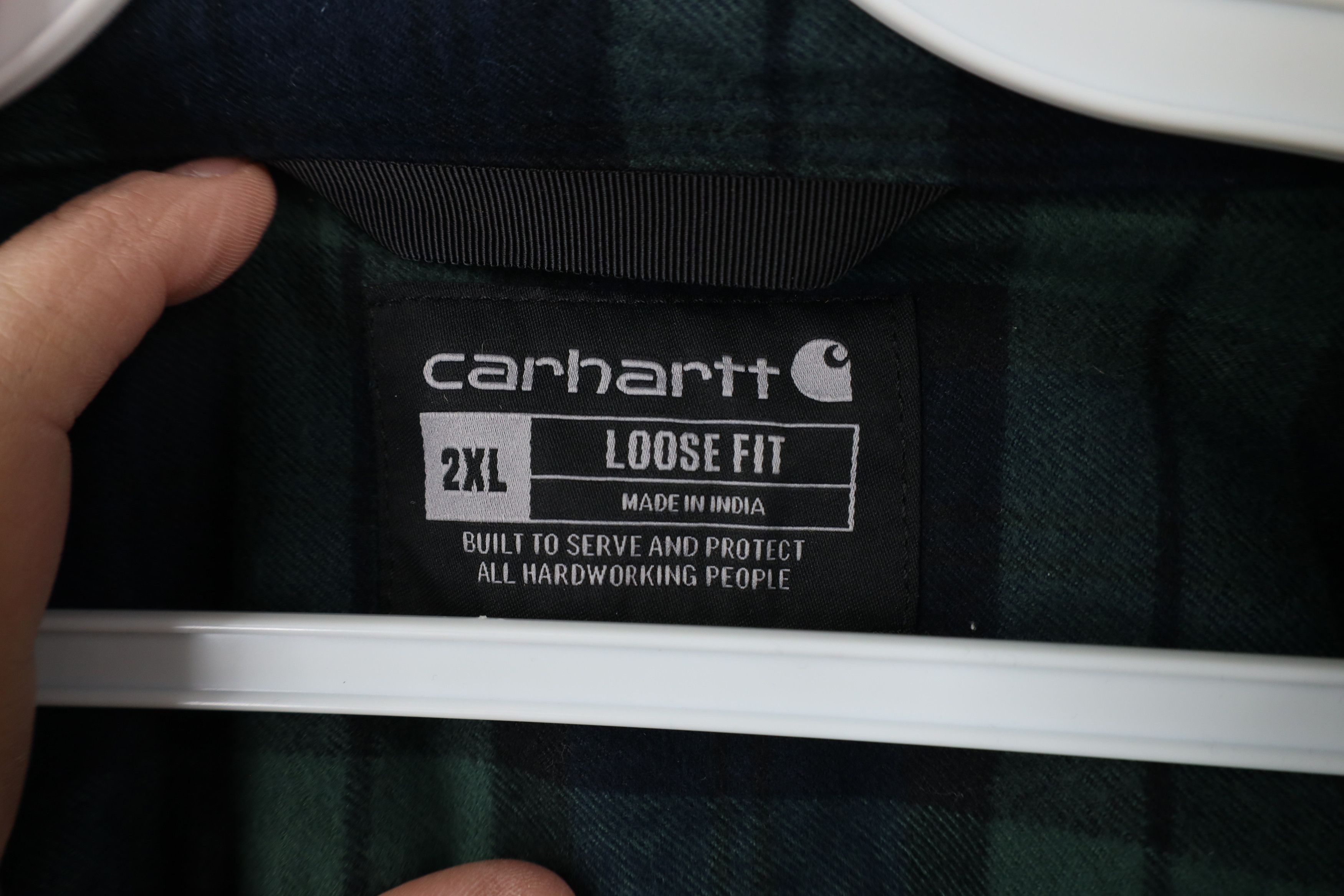Carhartt × Vintage Vintage Carhartt Loose Fit Flannel Button Shirt Jacket Plaid Size US XXL / EU 58 / 5 - 9 Thumbnail