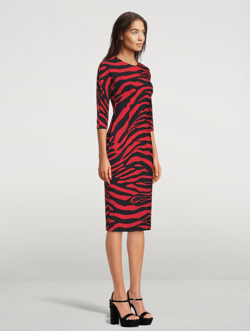 Dolce & Gabbana o1y0825 Midi Dress in Red/Black Size S / US 4 / IT 40 - 4 Thumbnail