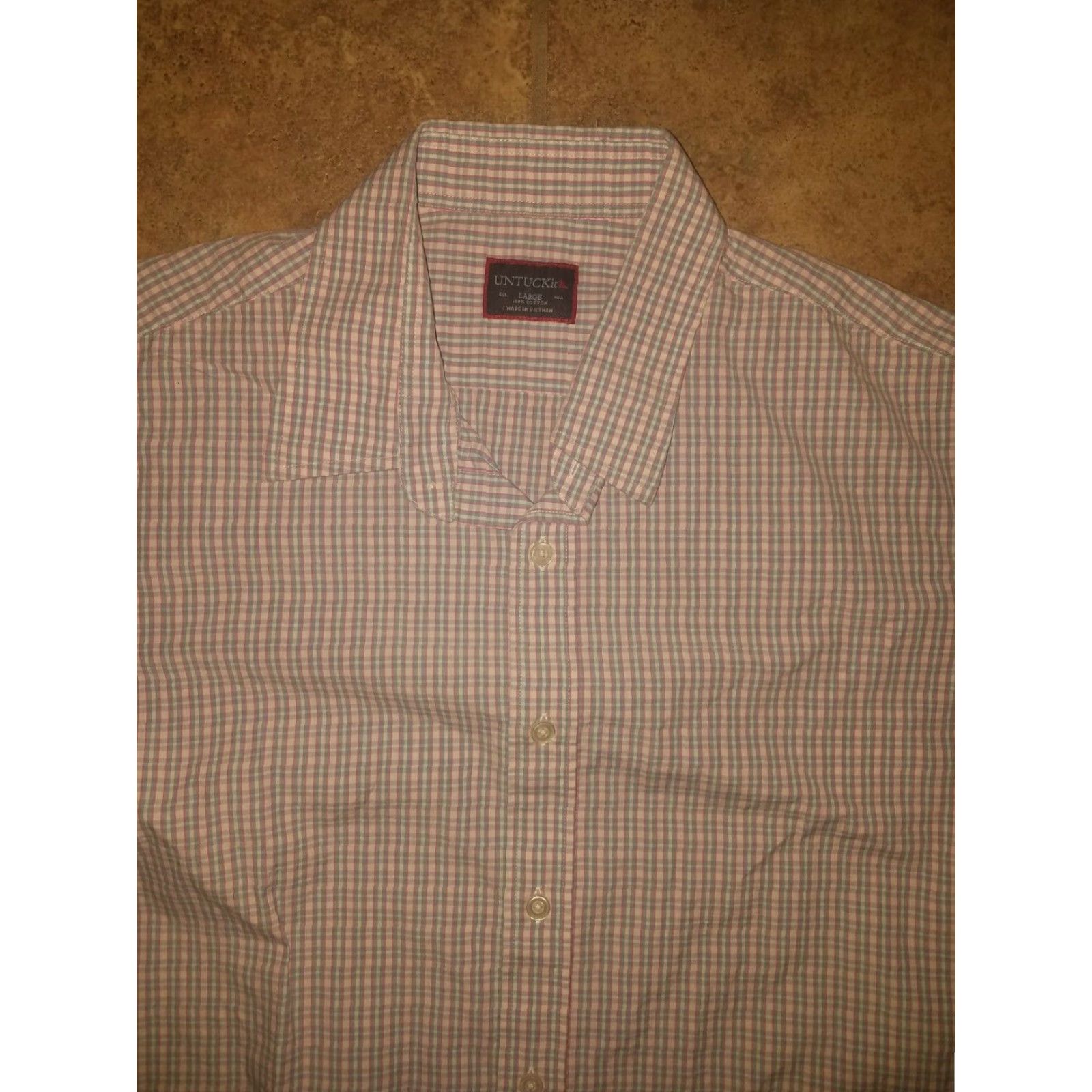 UNTUCKit UNTUCKit Purple Multicolored Plaid Short Sleeve Button-Down Shirt Mens L Size US L / EU 52-54 / 3 - 2 Thumbnail