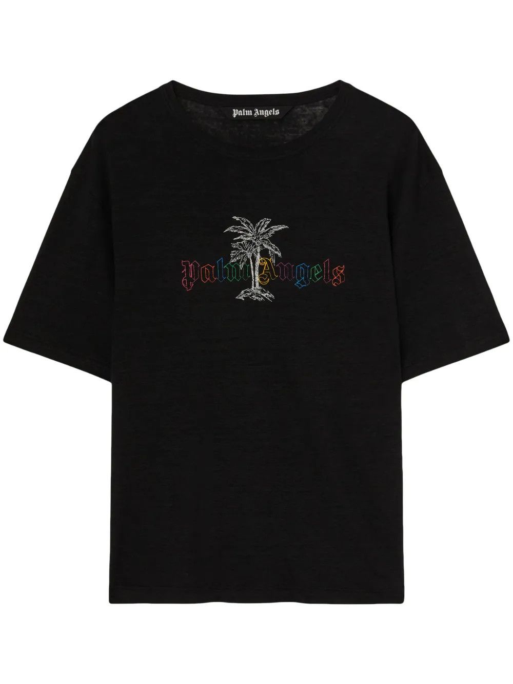 Palm Angels o1y0325 Logo Crewneck T-Shirt in Black Size US S / EU 44-46 / 1 - 1 Thumbnail