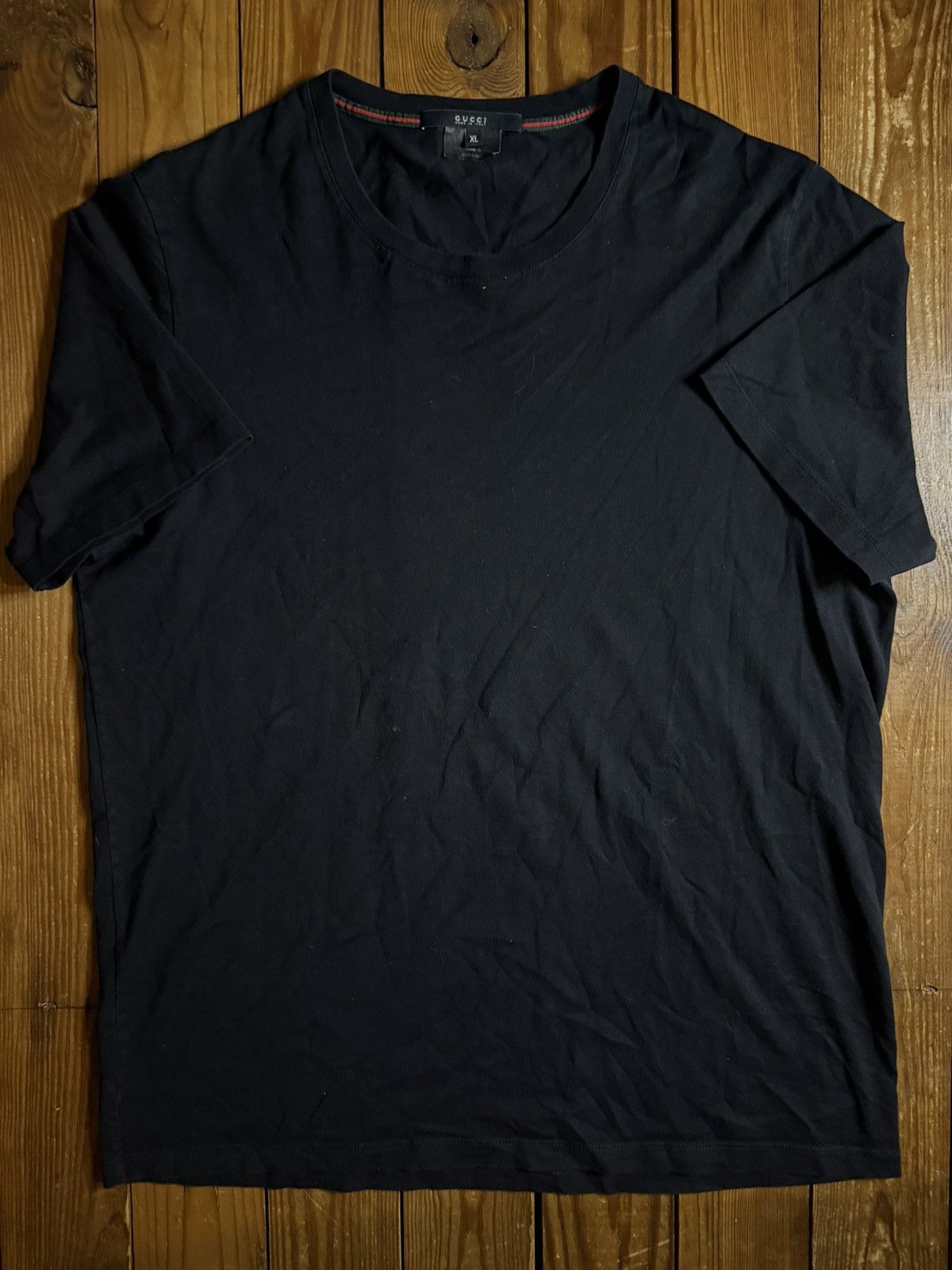Gucci Vintage Gucci Blank Black Tee Shirt Size US XL / EU 56 / 4 - 1 Thumbnail