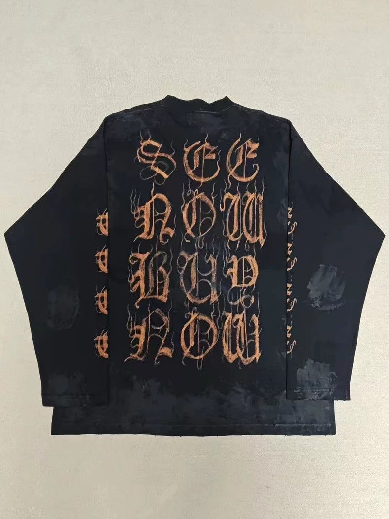 Balenciaga Balenciaga 23fw loose mud dyed Sanskrit distressed long sle Size US S / EU 44-46 / 1 - 2 Thumbnail