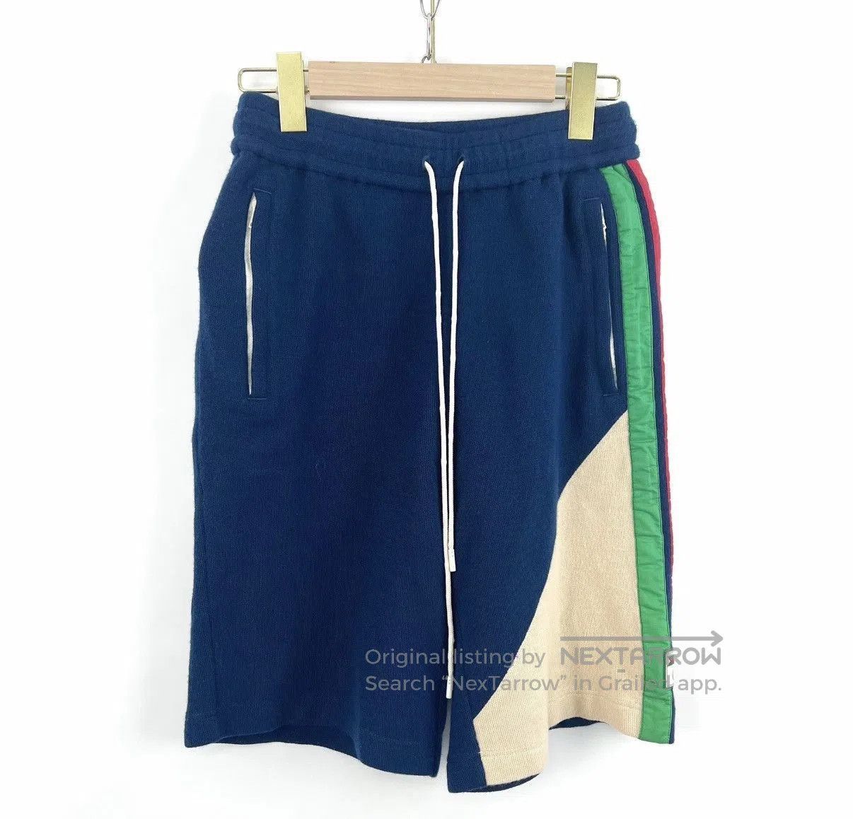 Gucci Blue Colorblock Striped Drawstring Shorts. Size US 30 / EU 46 - 1 Thumbnail