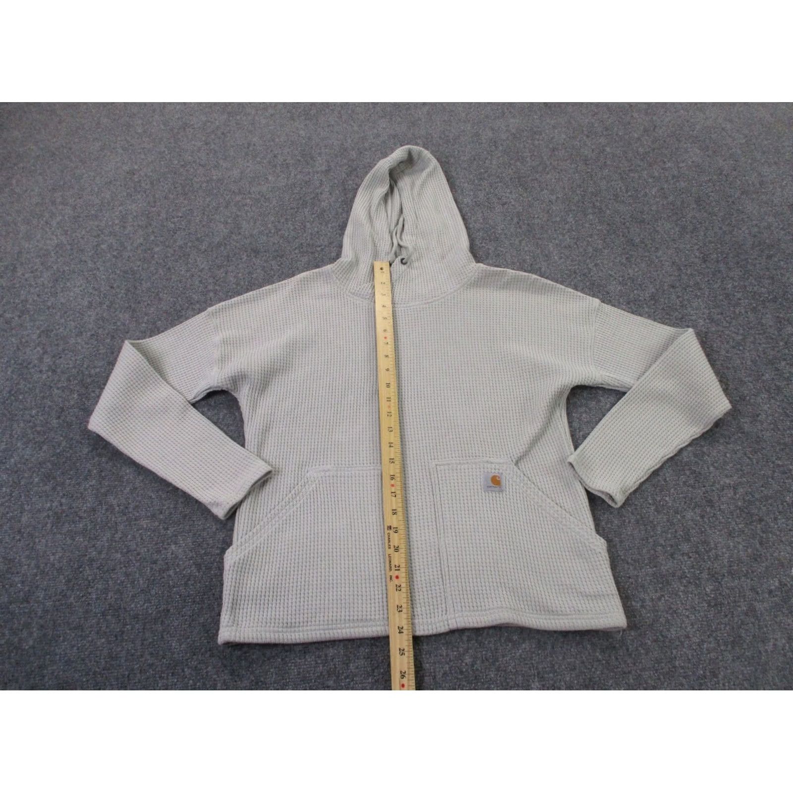 Carhartt Carhartt Hoodie Womens S Gray Knit Pullover Logo Relaxed Hooded Sweatshirt Shirt Activewear Men? Size S / US 4 / IT 40 - 3 Thumbnail