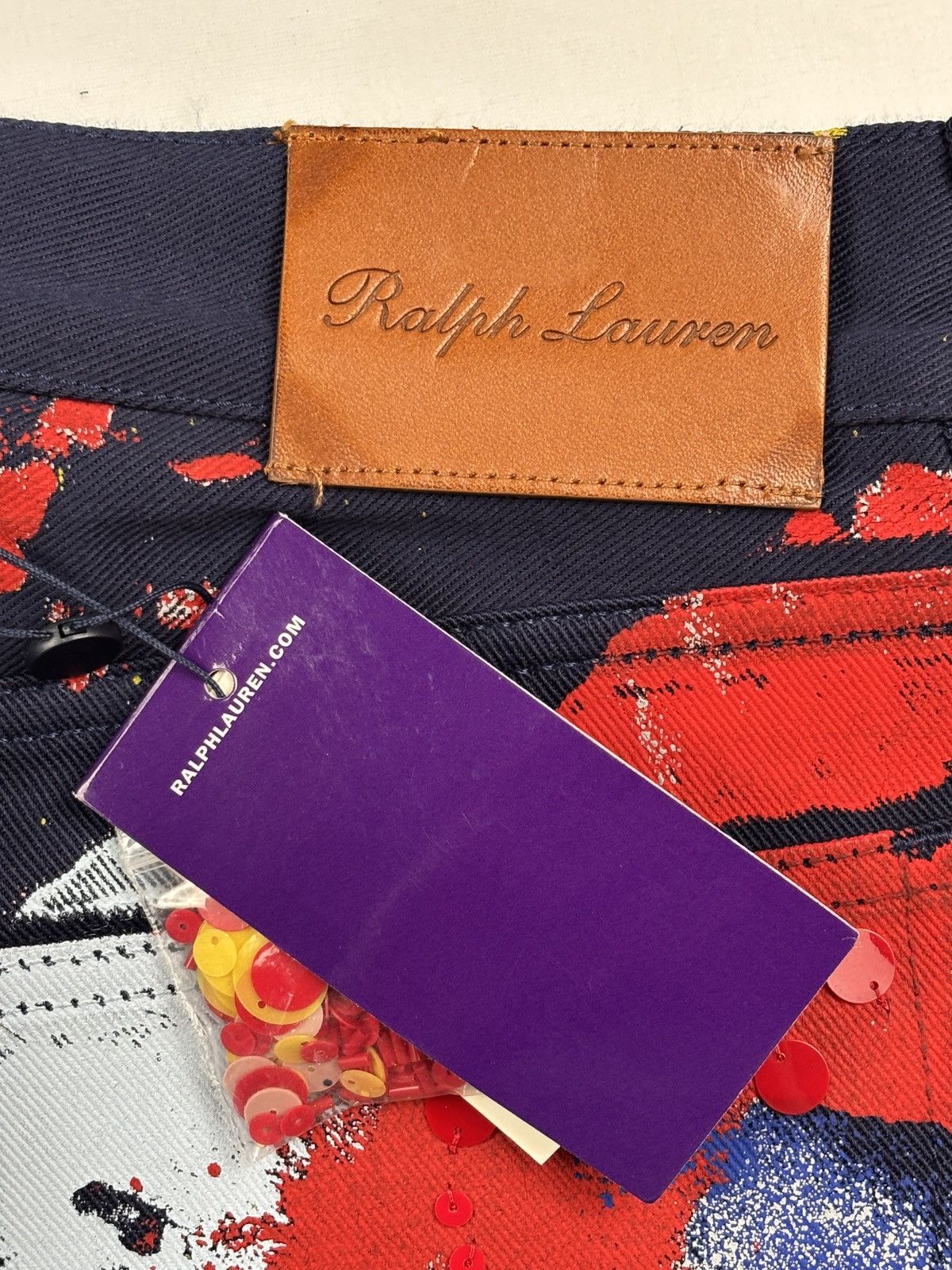 Ralph Lauren Purple Label Embellished 750 Straight Fit Jeans Size 28" / US 6 / IT 42 - 11 Thumbnail