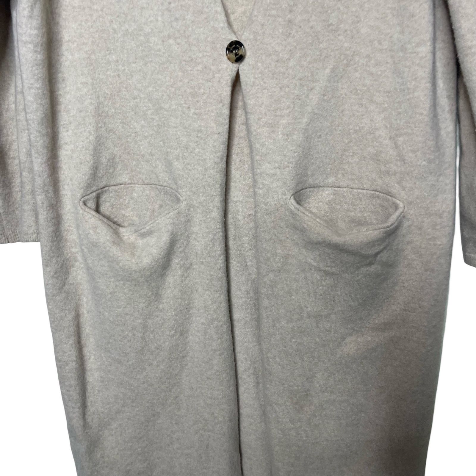 Anine Bing Anine Bing Jasni V-neck cardigan ivory cream long wool O/S Size ONE SIZE - 4 Thumbnail