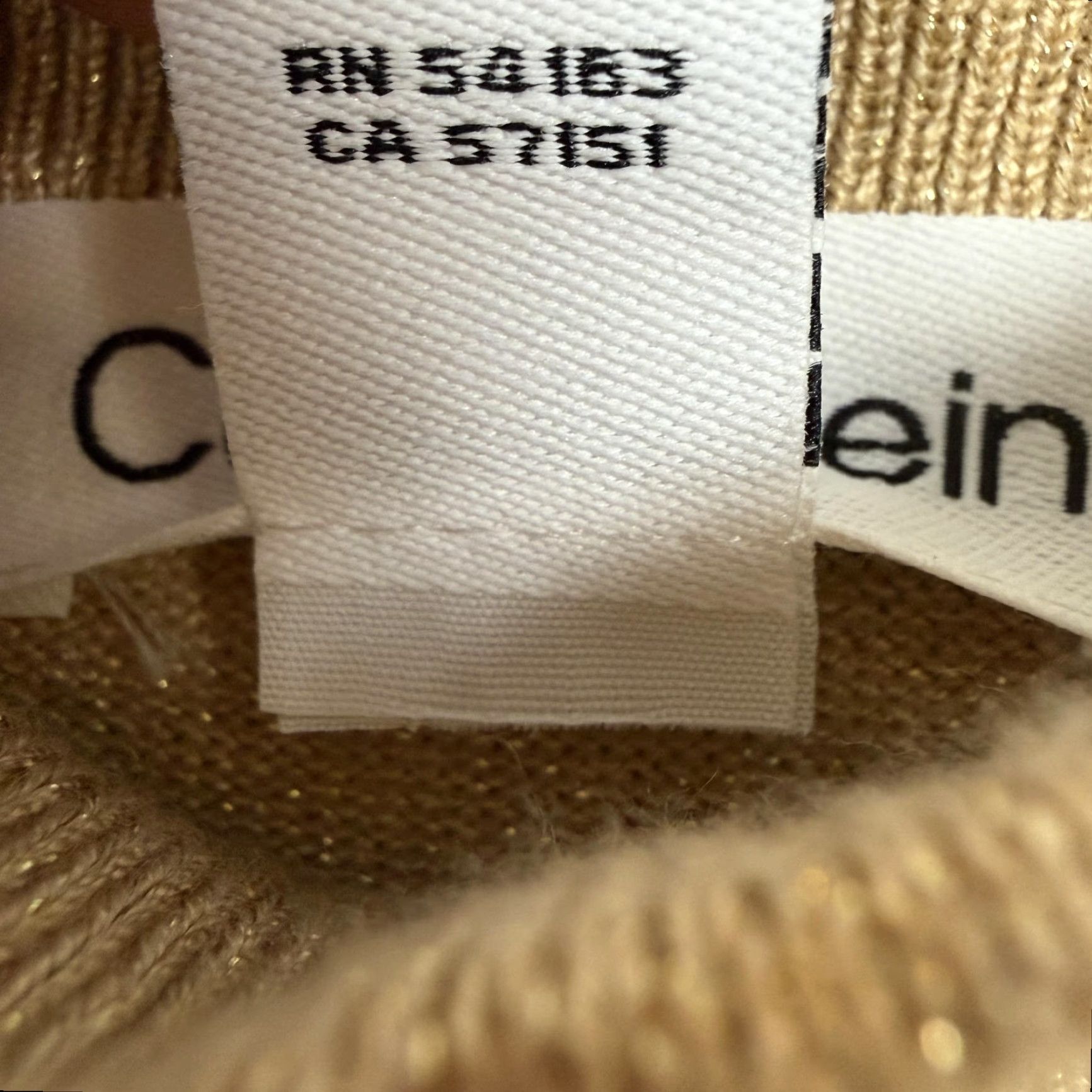 Calvin Klein Calvin Klein Sweater Womens XL Gold Metallic Mock Neck Button Shoulder Pullover Knit Lightweight Casual Size XL / US 12-14 / IT 48-50 - 6 Thumbnail