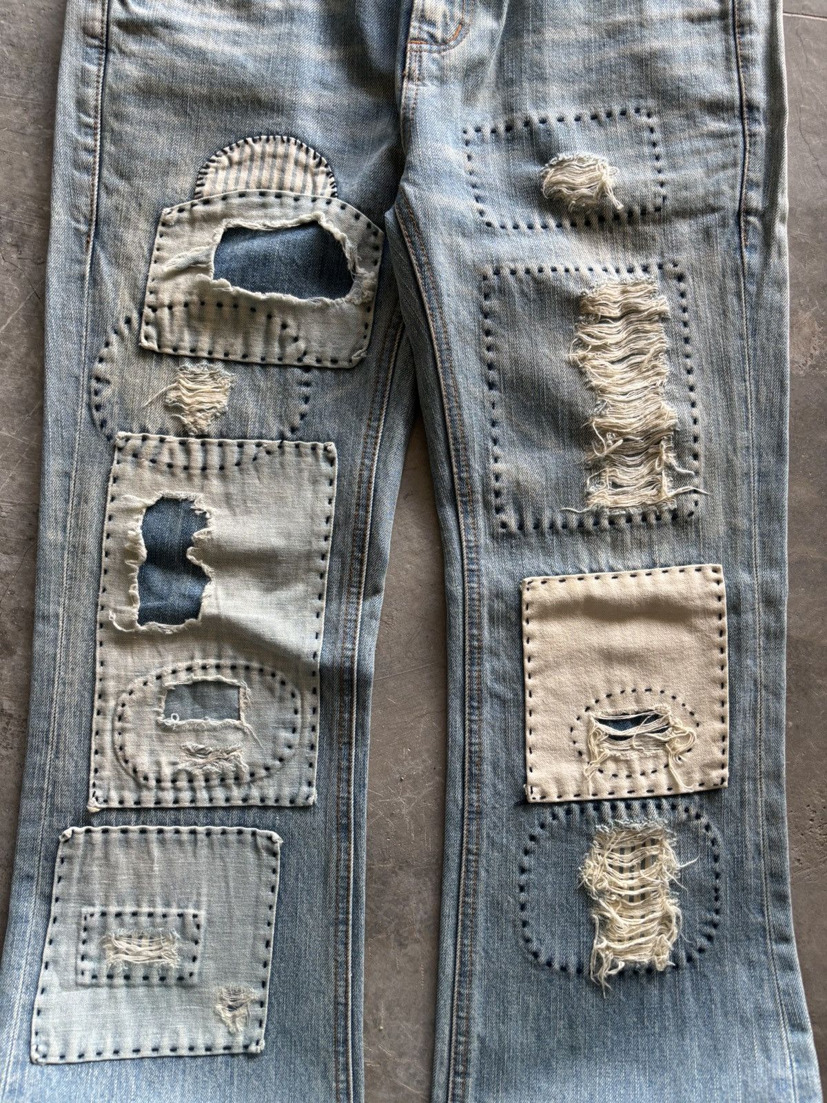 If Six Was Nine distressed flare patchwork bonds & peace japanese punk Size US 34 / EU 50 - 10 Thumbnail