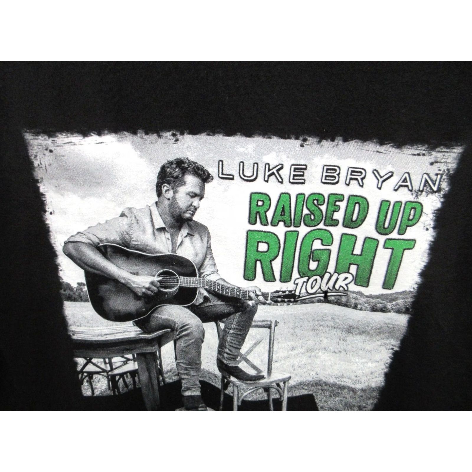Fruit Of The Loom NEW DEFECTS Luke Bryan Raised Up Right Tour 2022 Concert T-Shirt Black XL Men Size US XL / EU 56 / 4 - 3 Thumbnail