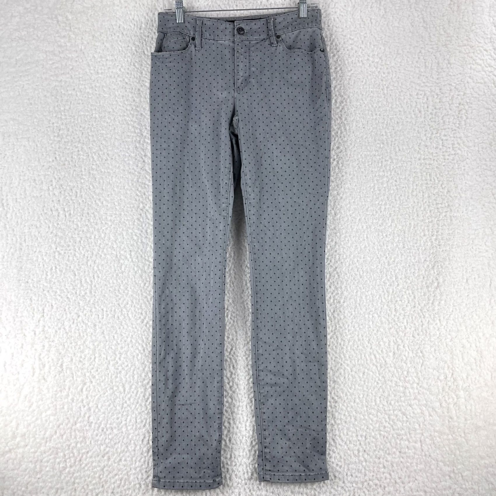 Vintage Chico's Jeans Womens XS Gray Denim Polka Dot Print Skinny Mid Rise Casual Size 26" / US 2 / IT 38 - 2 Thumbnail