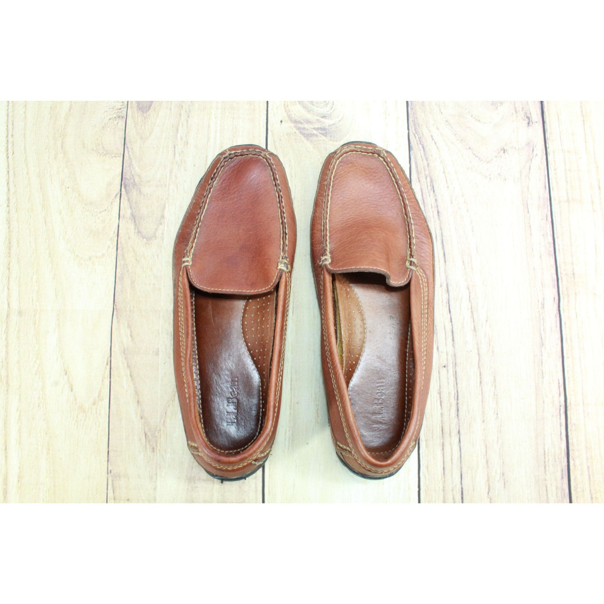L.L. Bean × Leather LL Bean Men's Slip On Moccasin Toe Loafers Shoes Size US 7.5 / EU 40-41 - 6 Thumbnail