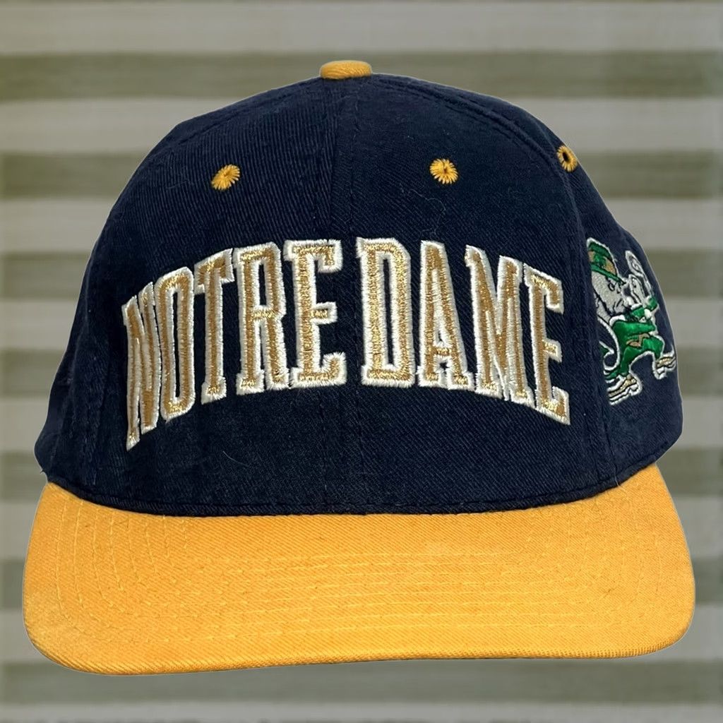 Starter 90s Starter Notre Dame Battle Flag Baseball Cap Sz 7.5 Blue Size ONE SIZE - 1 Thumbnail