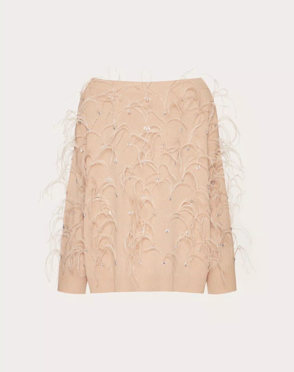 Valentino o1s1wg111125 Embroidered Wool Jumper Sweater in Poudre Size XL / US 12-14 / IT 48-50 - 3 Thumbnail