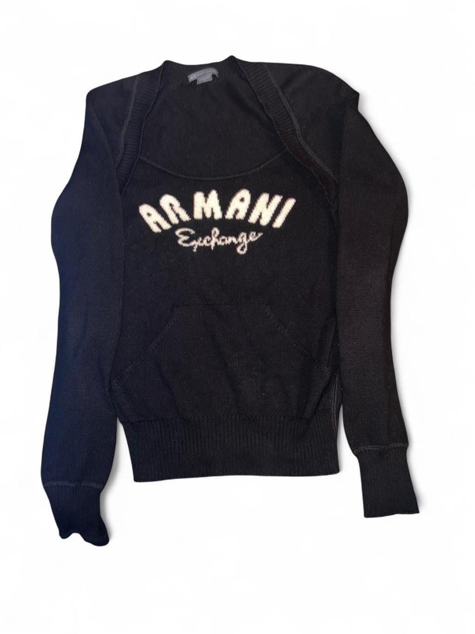 Armani Exchange Armani Exchange knit black nude sweater with bolero details Size XS / US 0-2 / IT 36-38 - 1 Thumbnail