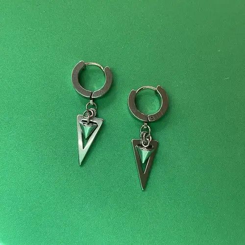 Other Titanium Steel Spike Dangle Drop Earrings for Men Women Size ONE SIZE - 1 Thumbnail