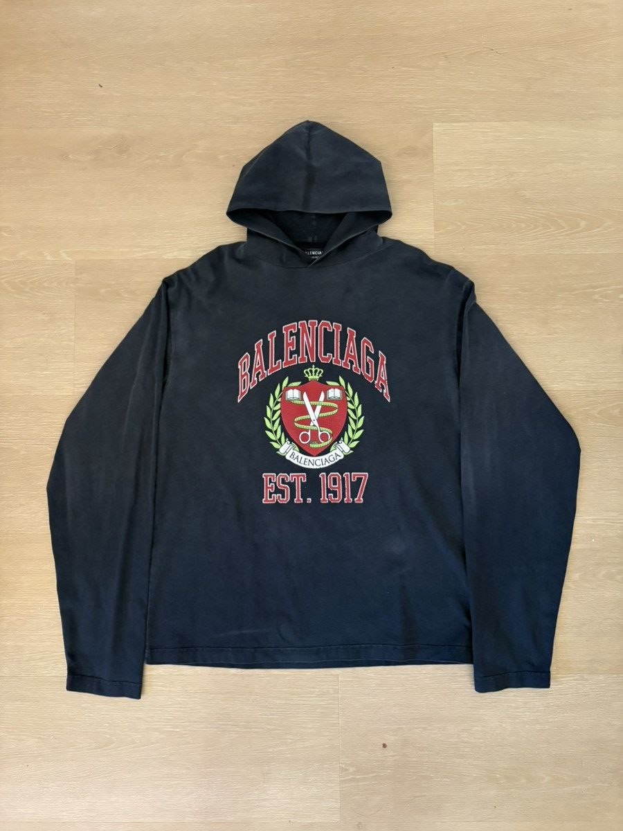 Balenciaga Balenciaga College Print Pullover Hoodie Size US L / EU 52-54 / 3 - 1 Thumbnail