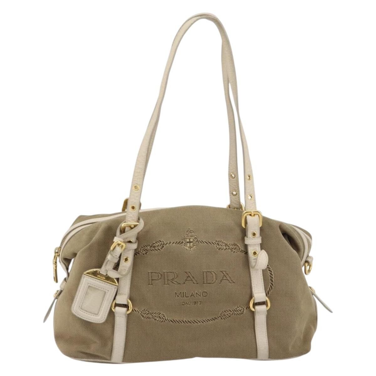 Prada Prada Logo Bauletto Bag Canvas Size ONE SIZE - 1 Thumbnail