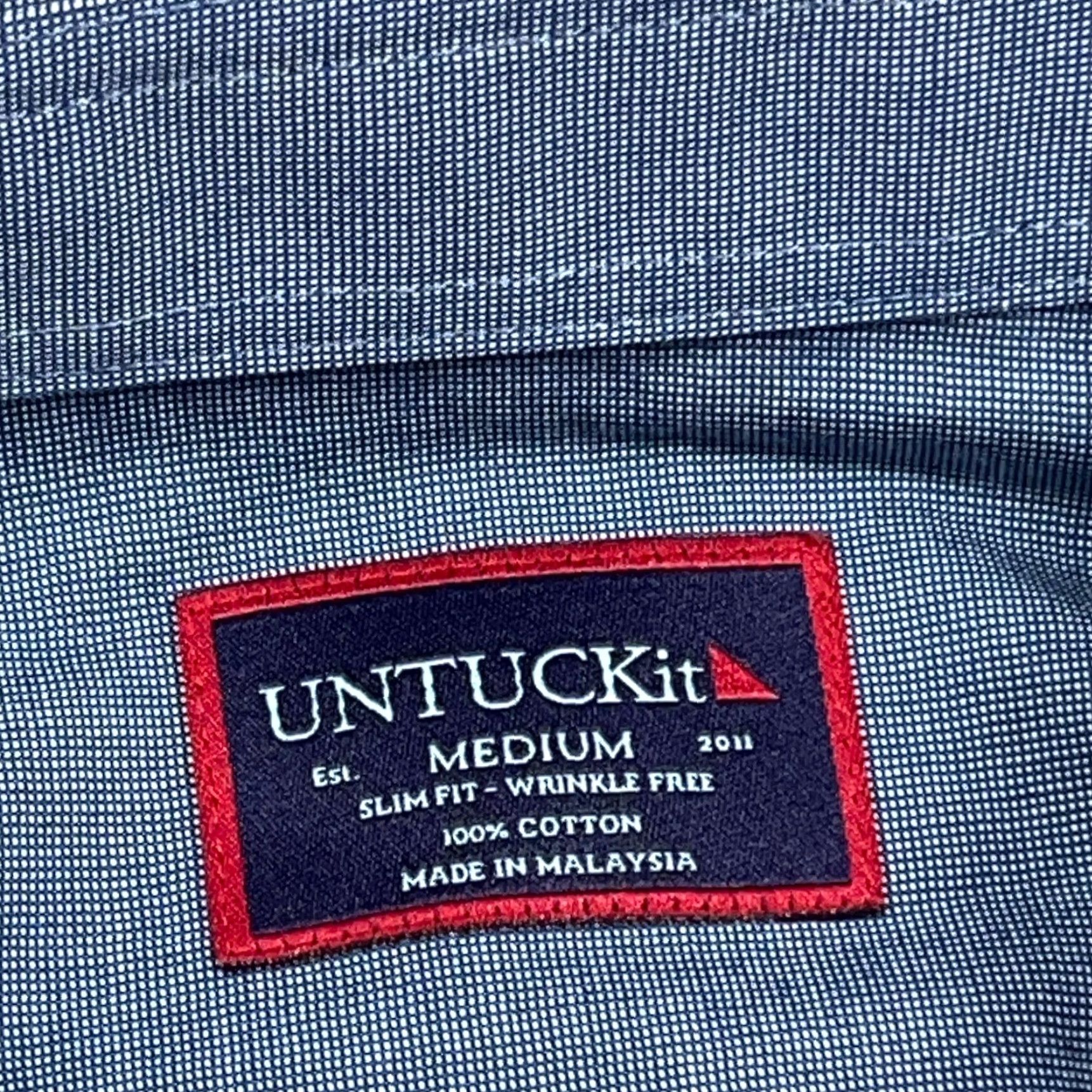 UNTUCKit UNTUCKit Shirt Men Medium Blue Button Up Slim Fit Dress Casual Cotton Pocket Shirt Size US M / EU 48-50 / 2 - 3 Thumbnail