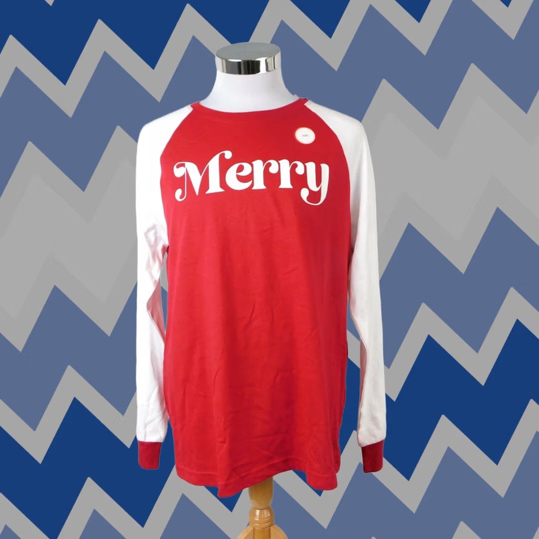 Vintage Family Pajamas Men's Pajama Top Christmas Red Small Crew Neck Long Sleeve PULLOVER Cotton Blend Knit Winter 60% Cotton 40% Polyester Mens Size US S / EU 44-46 / 1 - 1 Thumbnail