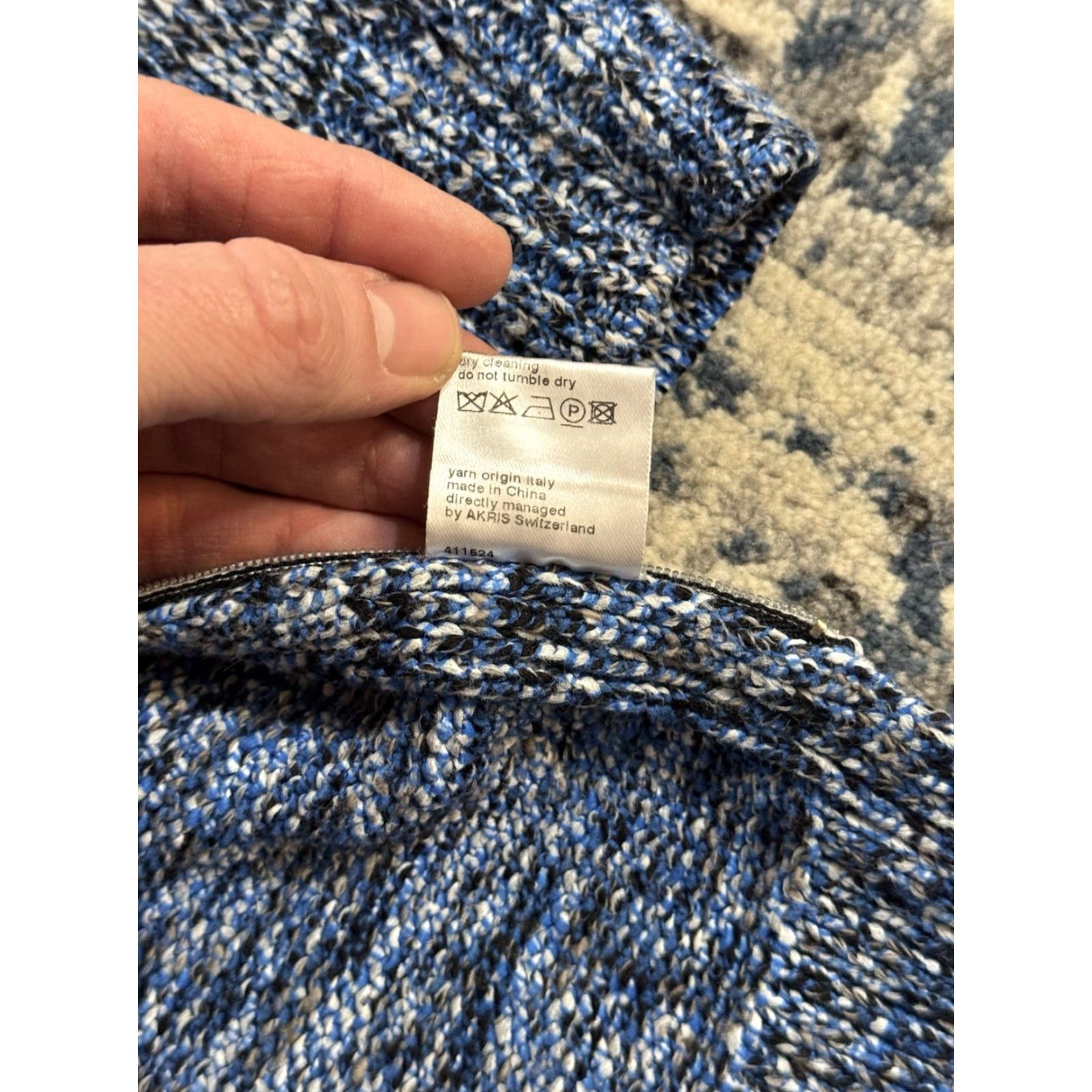 Akris VINTAGE AKRIS PUNTO Blue Knit Side Zip Pullover Sweater Women’s Size 10 US Crew Neck Long Sleeve Cotton Nylon Zipper Designer Size L / US 10 / IT 46 - 6 Thumbnail