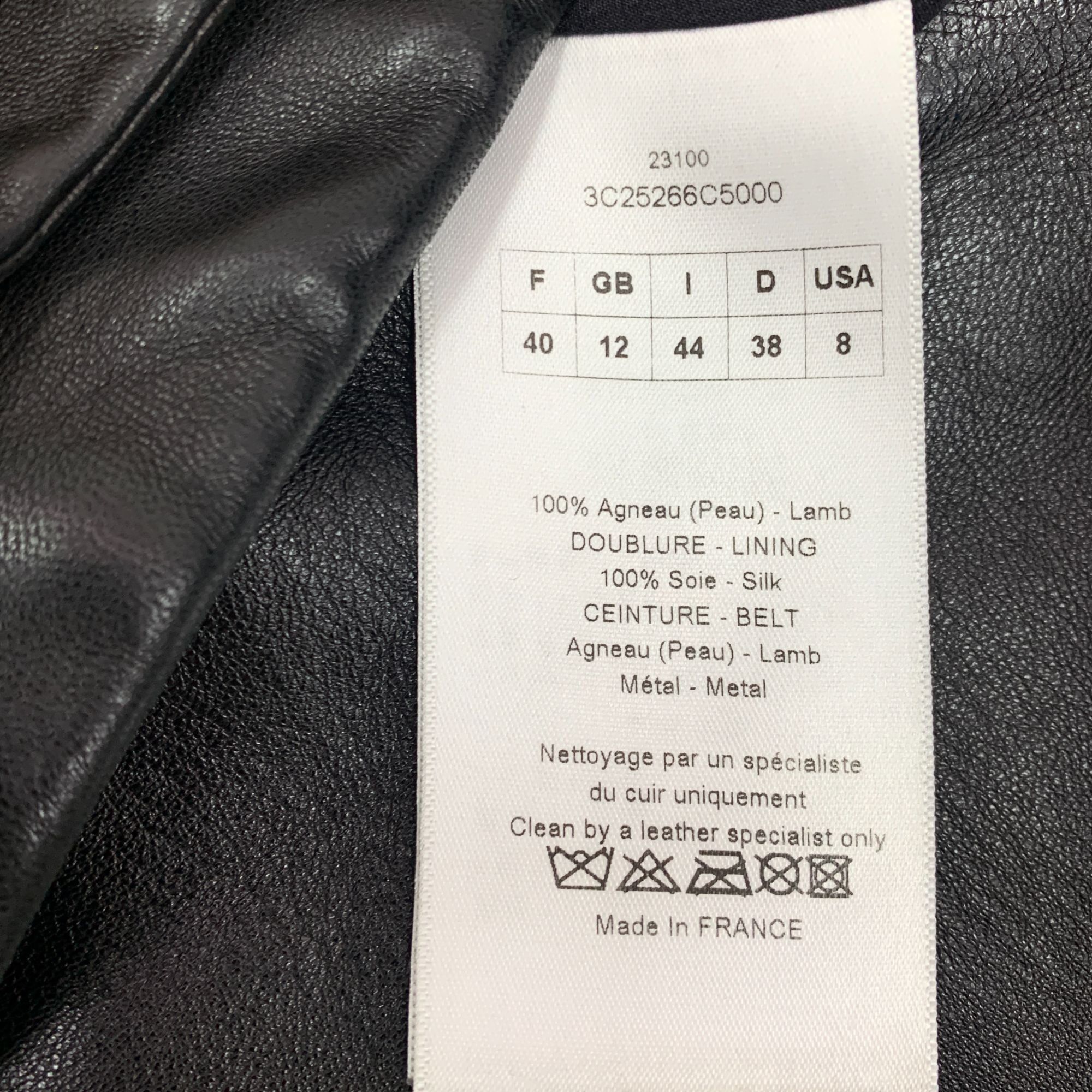 Dior Christian Dior Black Lambskin Single-Breasted Long-Sleeve Be Size M / US 6-8 / IT 42-44 - 5 Thumbnail