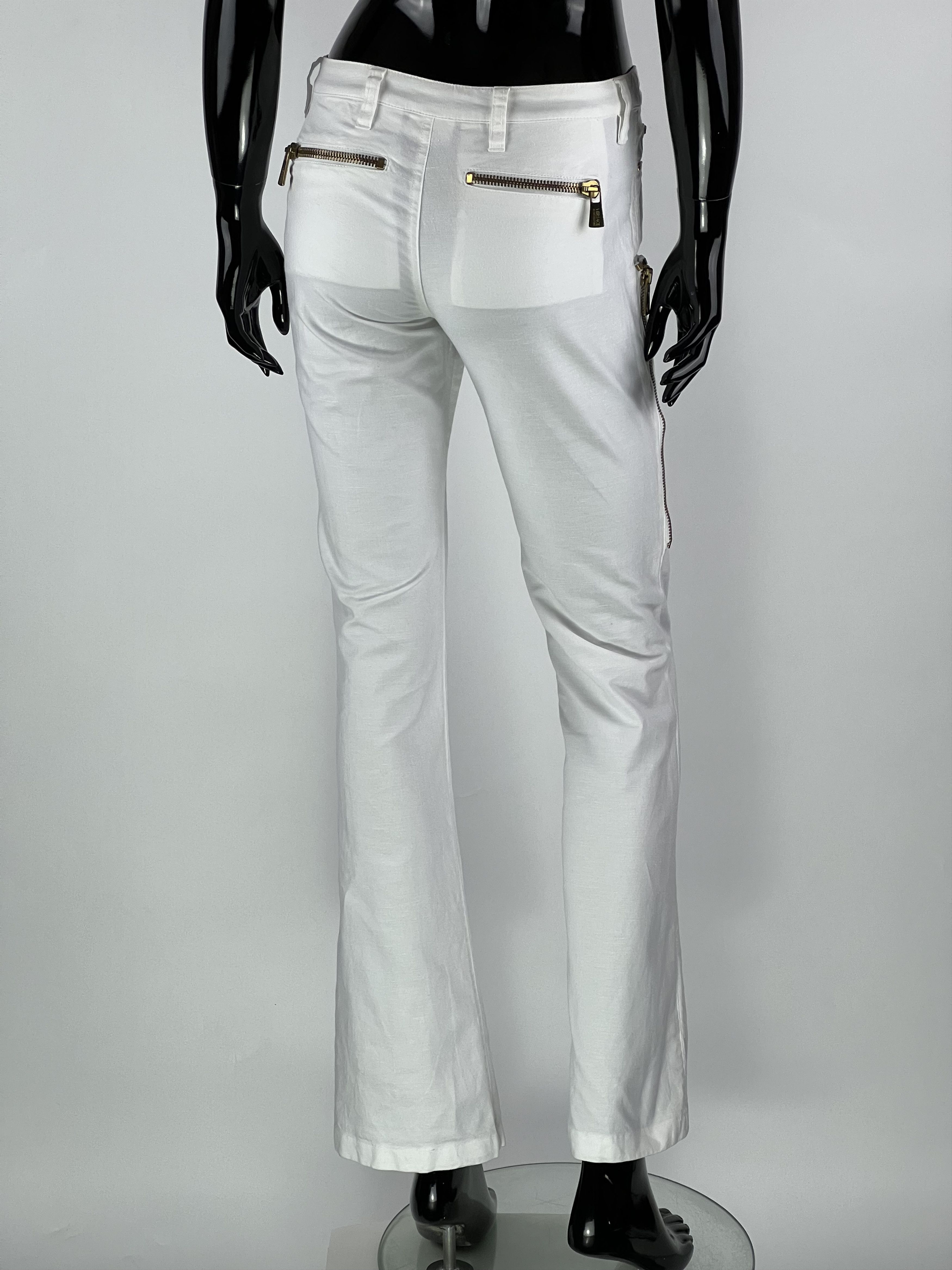Versace Versace Jeans Couture VTG Cotton/Linen Flared Pants Size 26 Size 26" / US 2 / IT 38 - 4 Thumbnail