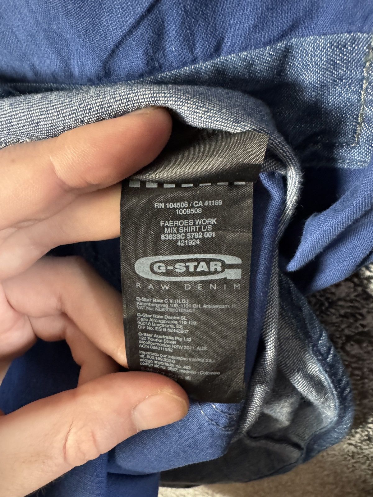 G-Star G-Star Raw Faeroes Work Mix Denim Shirt Button Up Size L Size US L / EU 52-54 / 3 - 9 Thumbnail