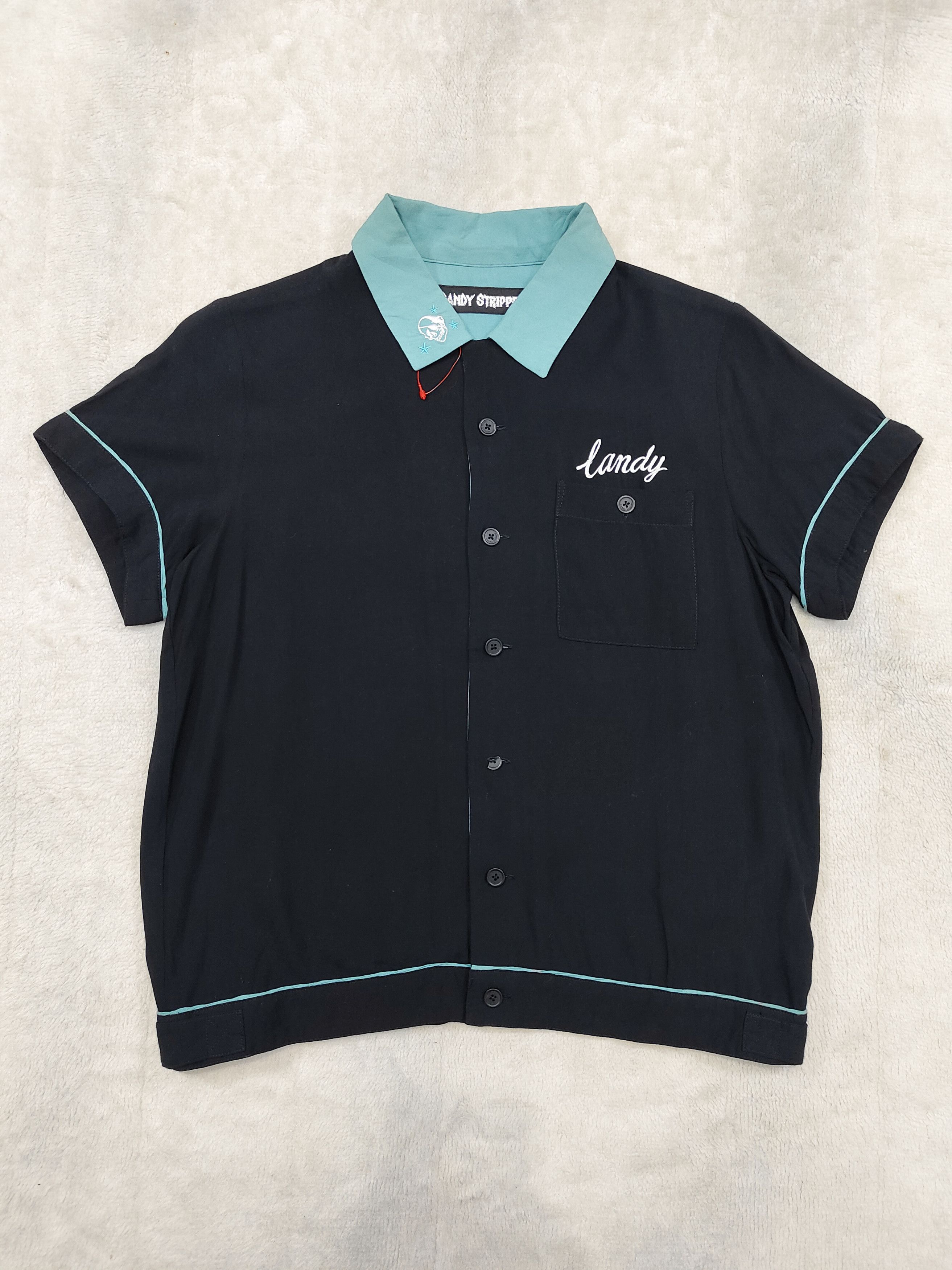Japanese Brand ❤️‍🔥Candy Stripper❤️‍🔥Embroidered Rayon Bowling Shirt Size S / US 4 / IT 40 - 3 Thumbnail