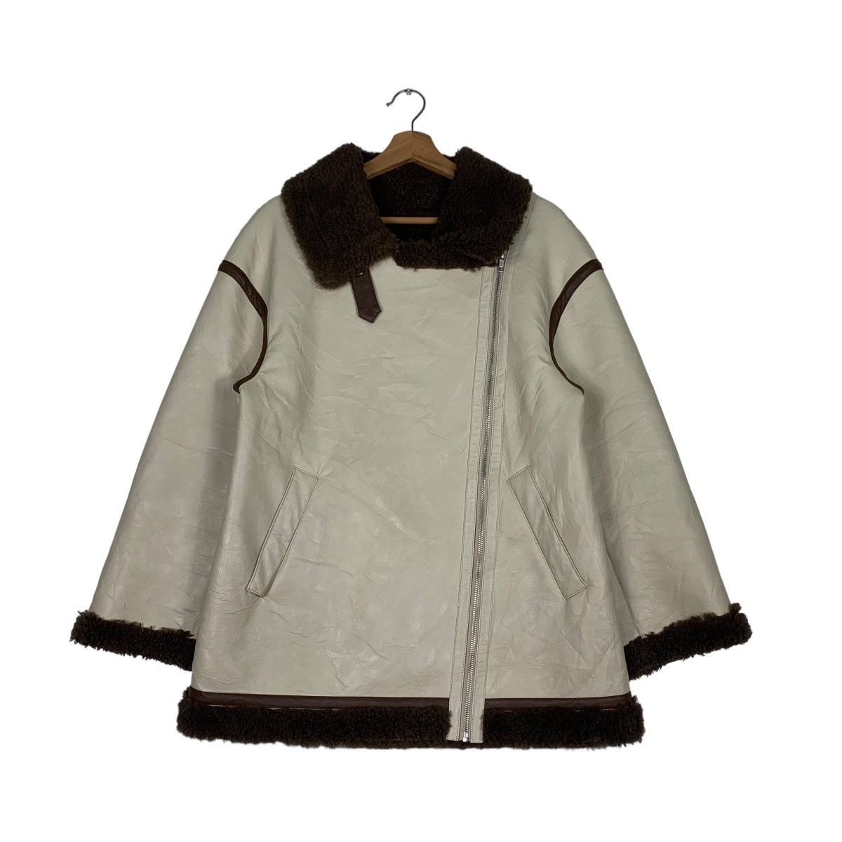 Japanese Brand MURUA Asymmetrical Sherpa Jacket #0506-C23 Size US S / EU 44-46 / 1 - 1 Thumbnail