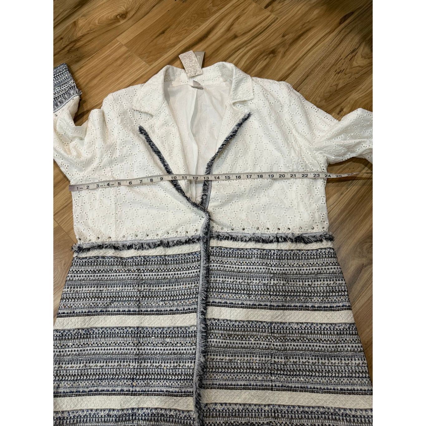 Chicos Chico's NWT Embellished Cotton Eyelet Jacket size XL (3) Size XL / US 12-14 / IT 48-50 - 10 Thumbnail