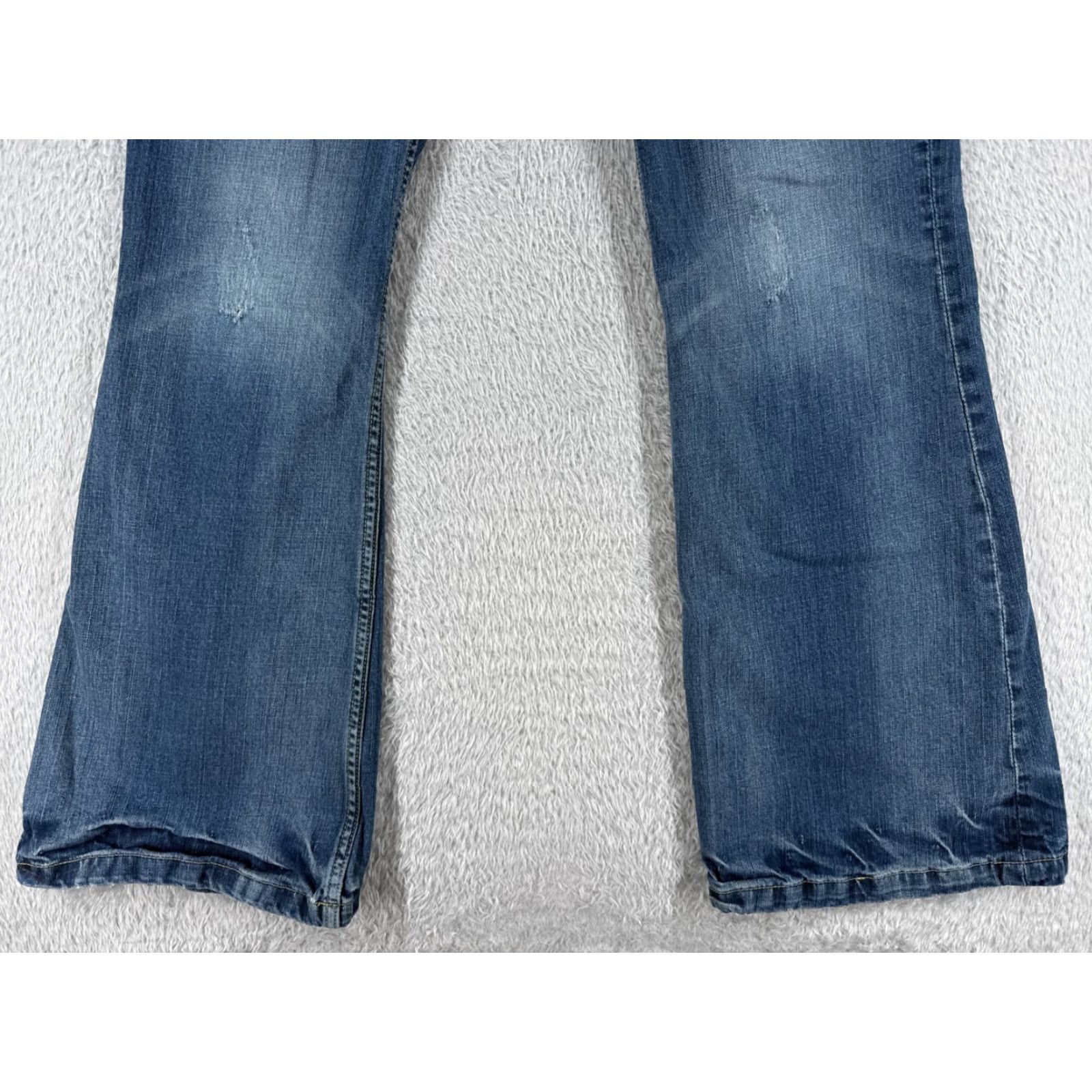 Vintage Maurices Jeans Womens 34x32 Blue Denim Cotton Mid Flared Distressed 15 Regular 5-Pocket Design Distressed Stretch Vintage: No Mens? Size 36" / US 14 / IT 50 - 2 Thumbnail