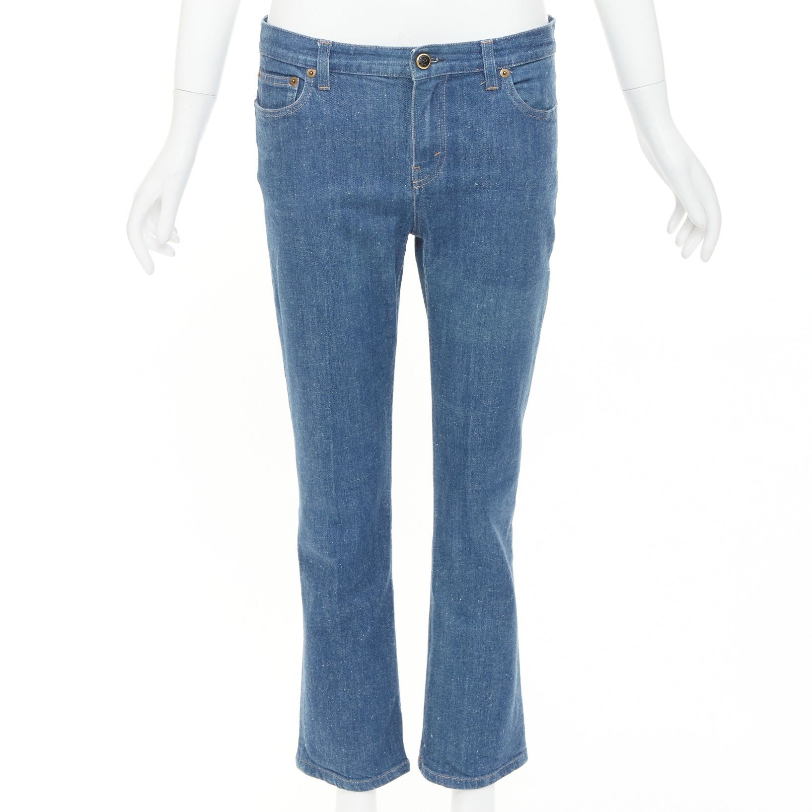 Celine OLD CELINE 2011 Phoebe Philo Triomphe button mid waist cropped straight leg jeans FR38 M Size 28" / US 6 / IT 42 - 1 Thumbnail