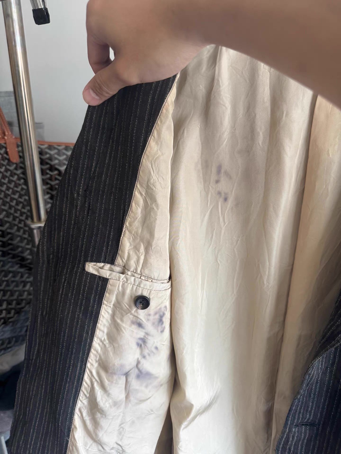 Comme des Garcons Comme des Garçons Homme 04AW Tie-Dye Pleated Blazer Q17 Size 46R - 4 Thumbnail