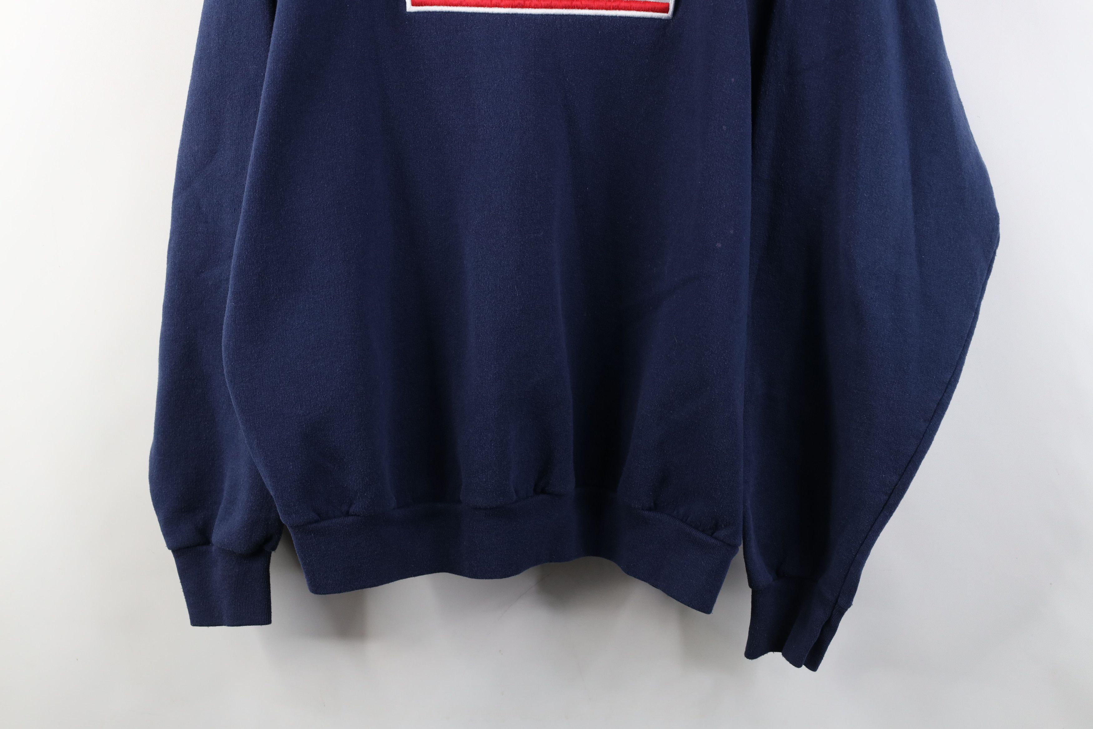 Vintage Vintage 90s Streetwear USA Flag Crewneck Sweatshirt Blue Size XL / US 12-14 / IT 48-50 - 3 Thumbnail