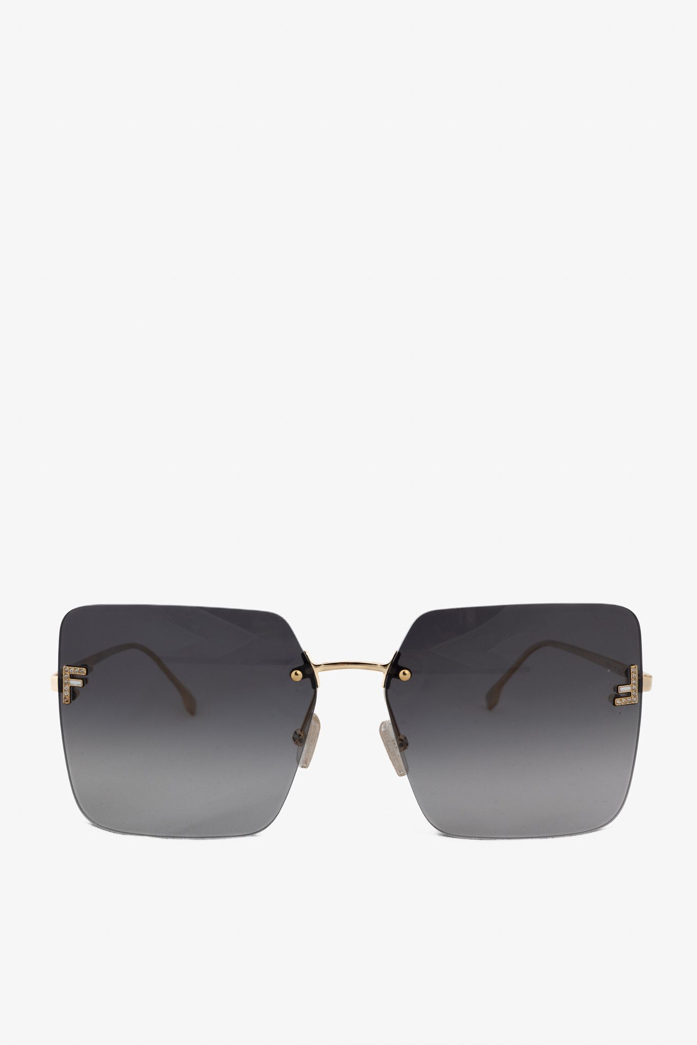 Fendi Fendi First FE4082US Gold-Tone FF-Crystal Square Sunglasses Size ONE SIZE - 2 Thumbnail