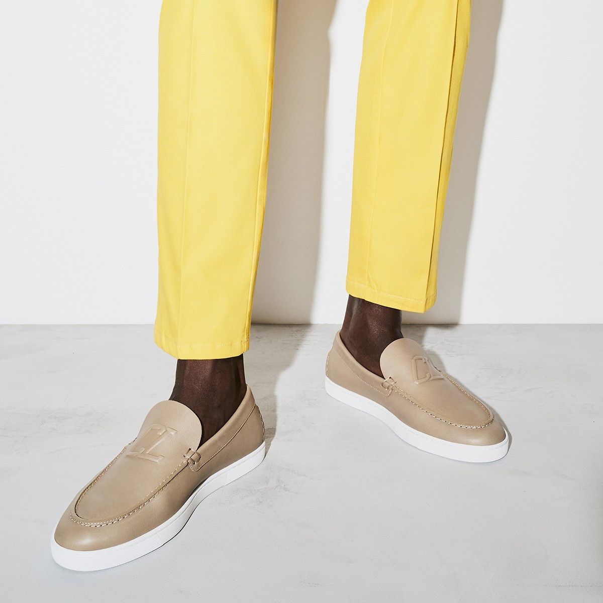 Christian Louboutin o1bcso1str0825 Varsiboat Leather Loafer in Beige Size US 12 / EU 45 - 5 Thumbnail