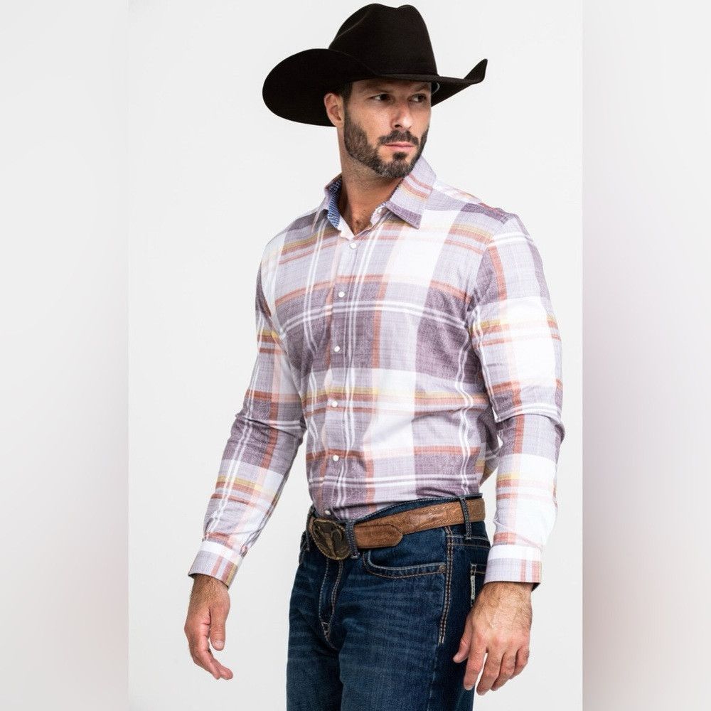 Scully SCULLY SIGNATURE SOFT SERIES MEN'S LARGE PLAID SNAP LONG SL Size US L / EU 52-54 / 3 - 3 Thumbnail