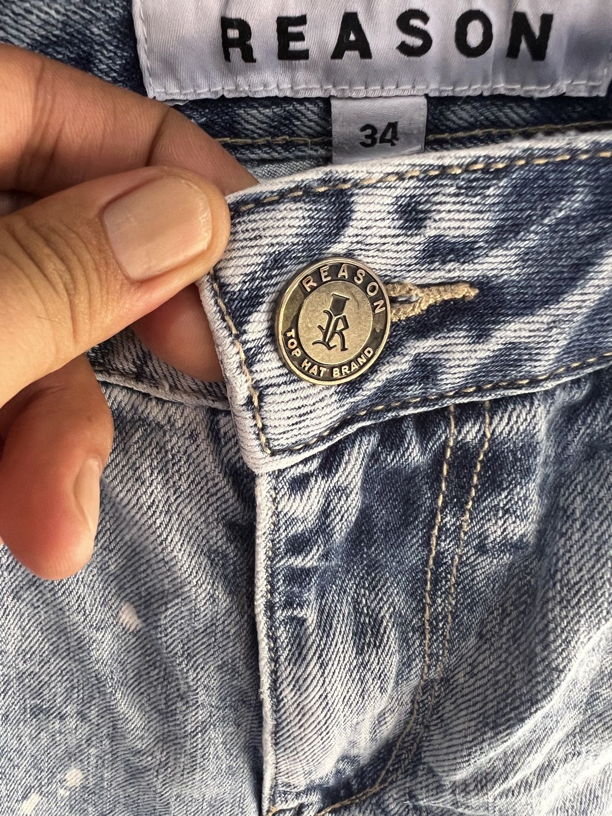 Reason 🔥Reason Patches Cropped Distressed Denim Size US 32 / EU 48 - 8 Thumbnail