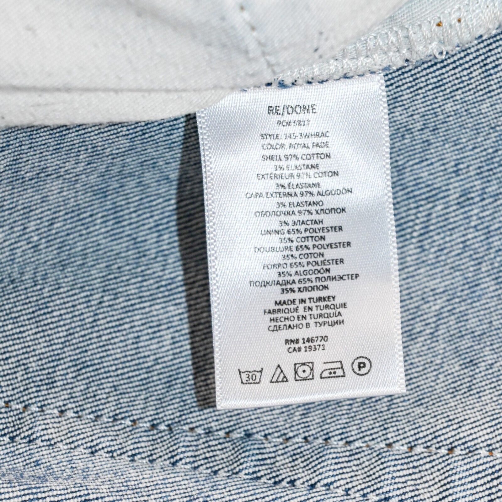 RE/DONE RE/DONE 90s High Rise Ankle Crop Denim Jeans Distressed Size 31" - 12 Thumbnail