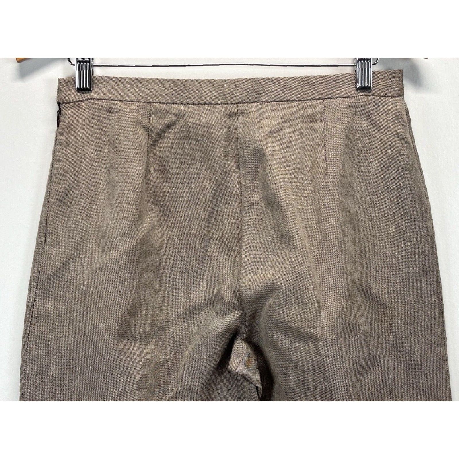 Agnona VINTAGE Agnona Linen Dress Pants Women's Brown Sz 46 Italy Size 32" / US 10 / IT 46 - 4 Thumbnail