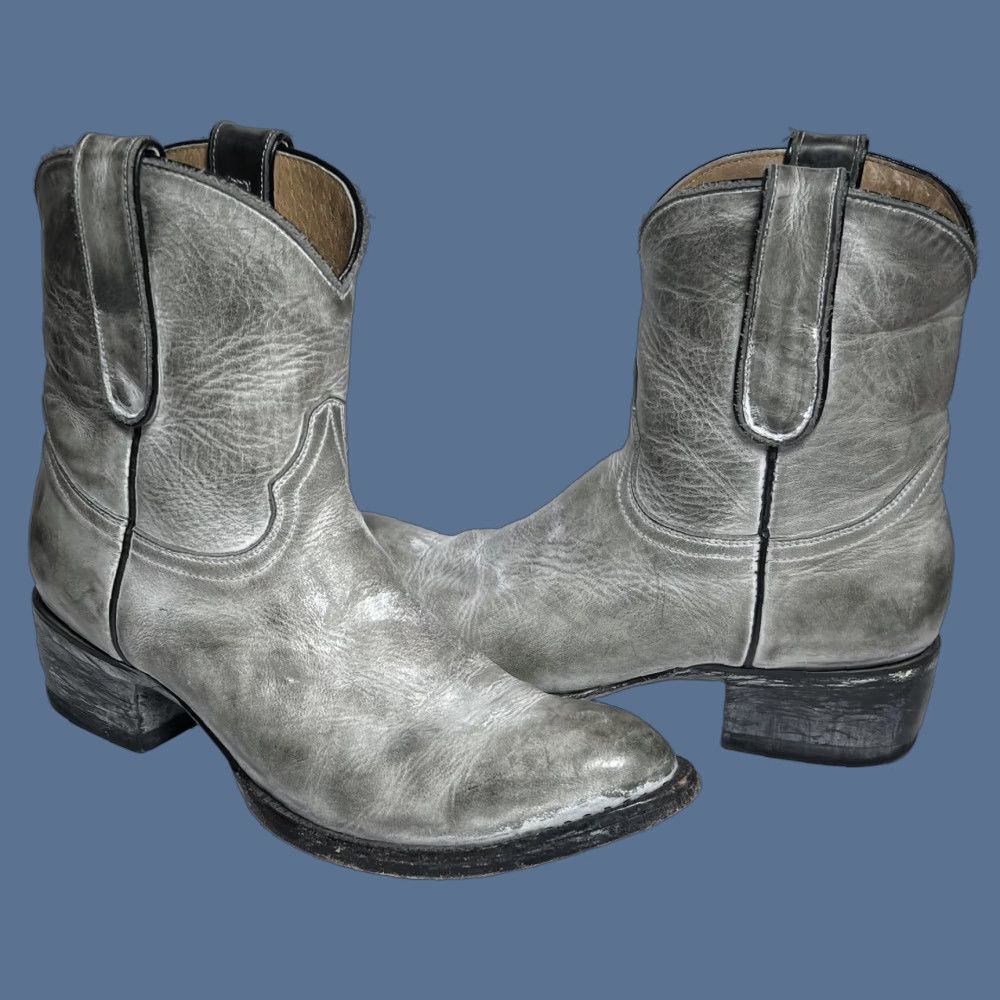 Old Gringo VINTAGE Old Gringo YIPPEE KIKAY Distressed Gray Leather Western Cowboy Boots 7 B Womens Size US 7 / IT 37 - 1 Thumbnail