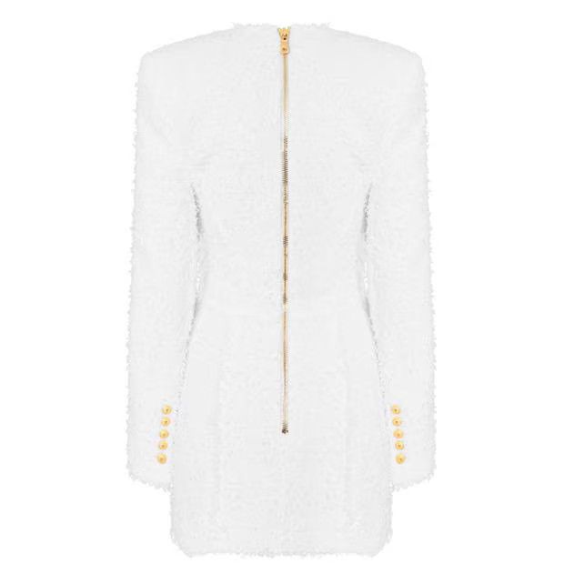 Balmain o1g2r1mq0924 Mini Dress in Blanc Size XS / US 0-2 / IT 36-38 - 2 Thumbnail