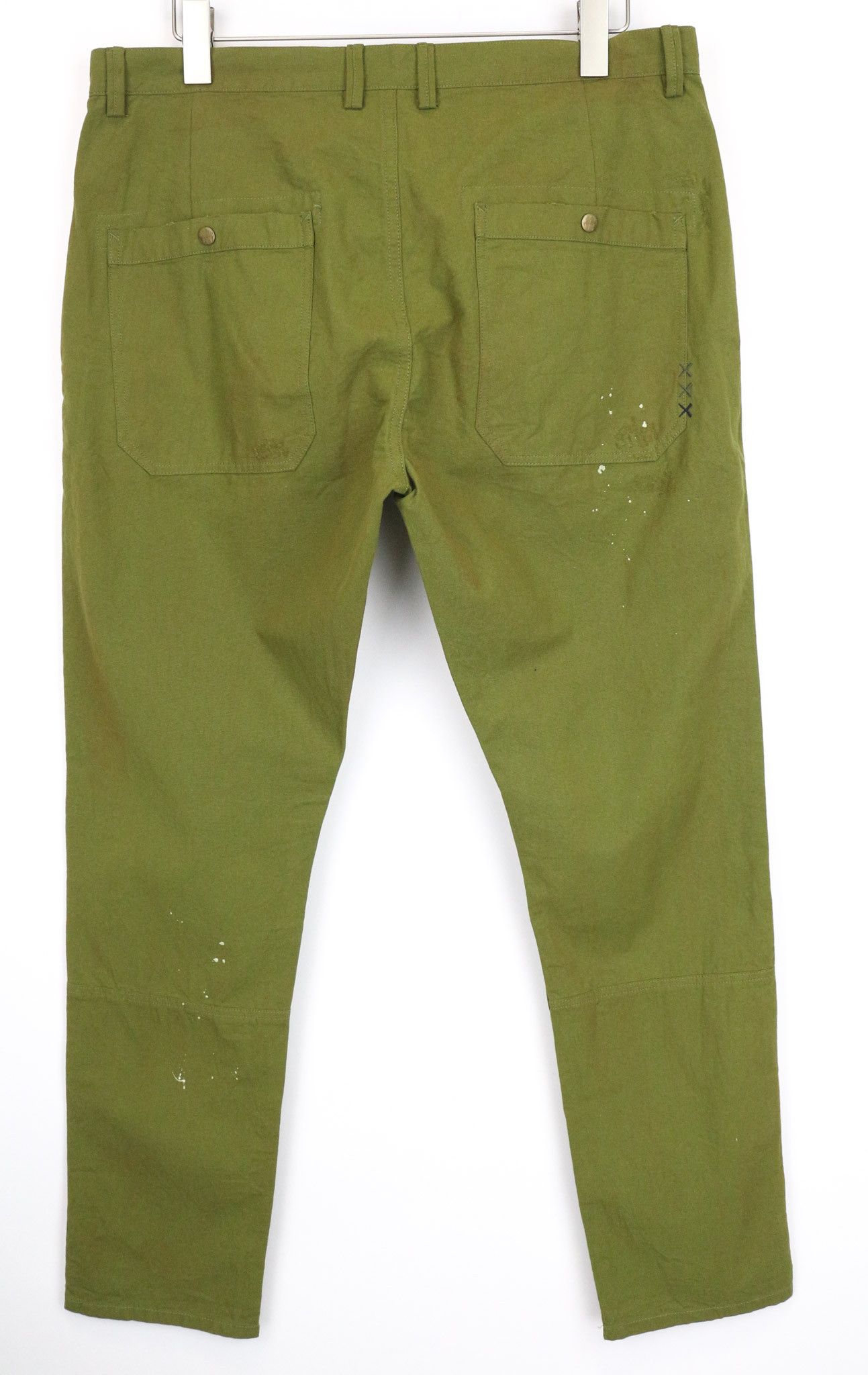 Scotch & Soda AMS BLAUW W37/L31 Slim Green Painted Trousers 75457 Size US 37 - 2 Thumbnail