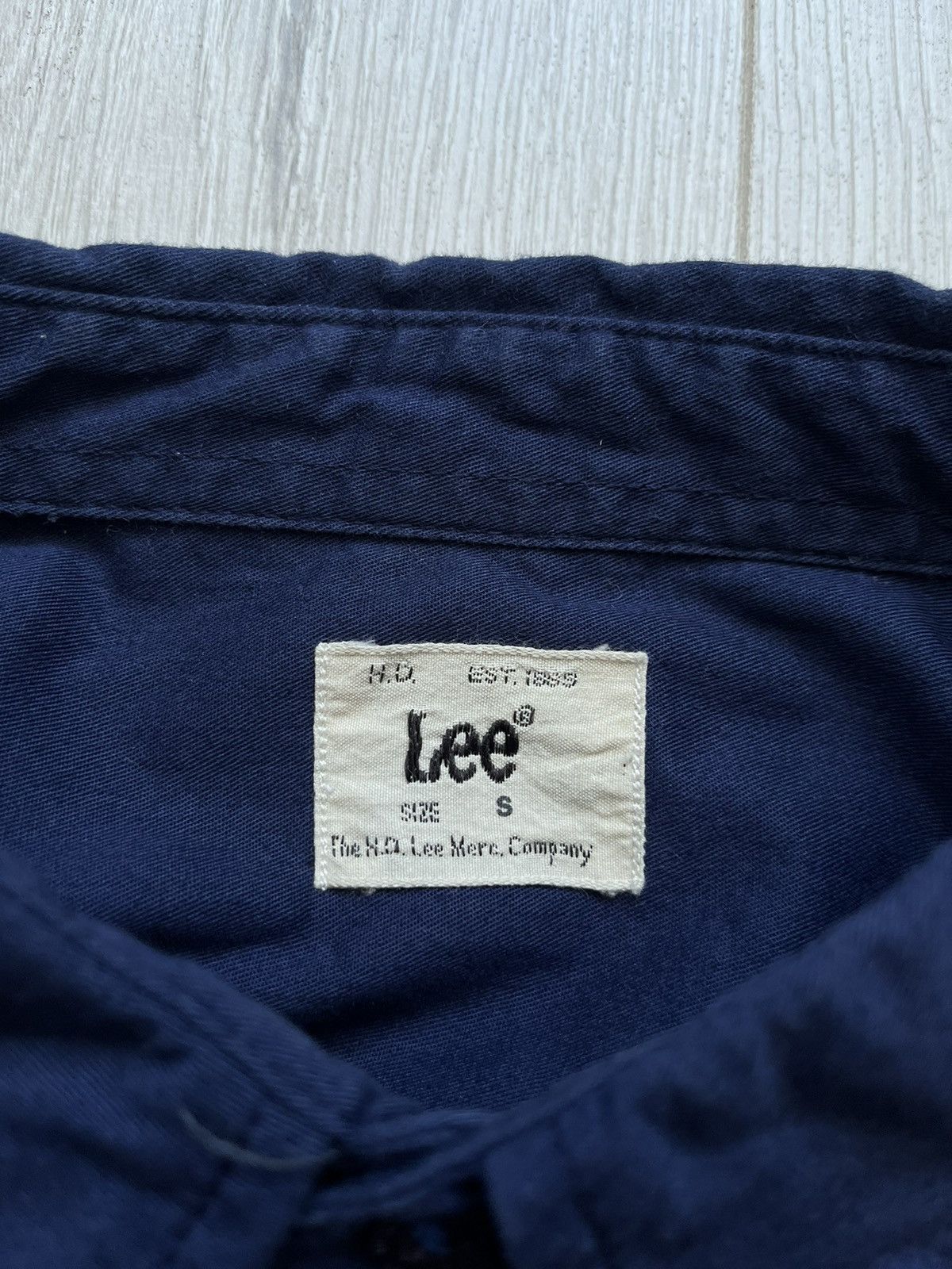 Lee × Vintage Vintage Lee Kansas 1889 Button Down Long Sleeve Navy Shirt Size US S / EU 44-46 / 1 - 6 Thumbnail