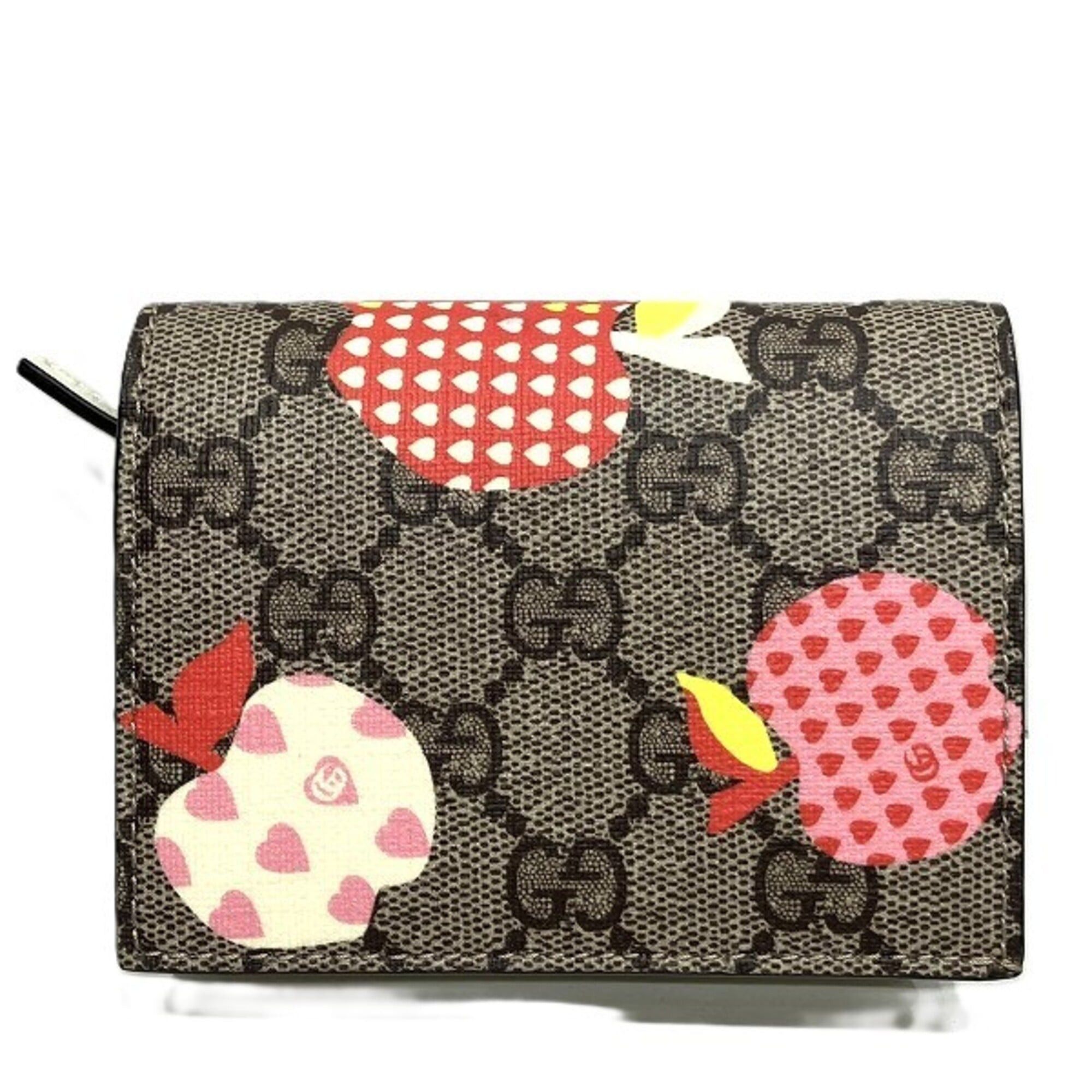 Gucci Gucci GG Supreme 663922 Les Pommes Apples Heart Bi-fold Wallet for Women Size ONE SIZE - 1 Thumbnail