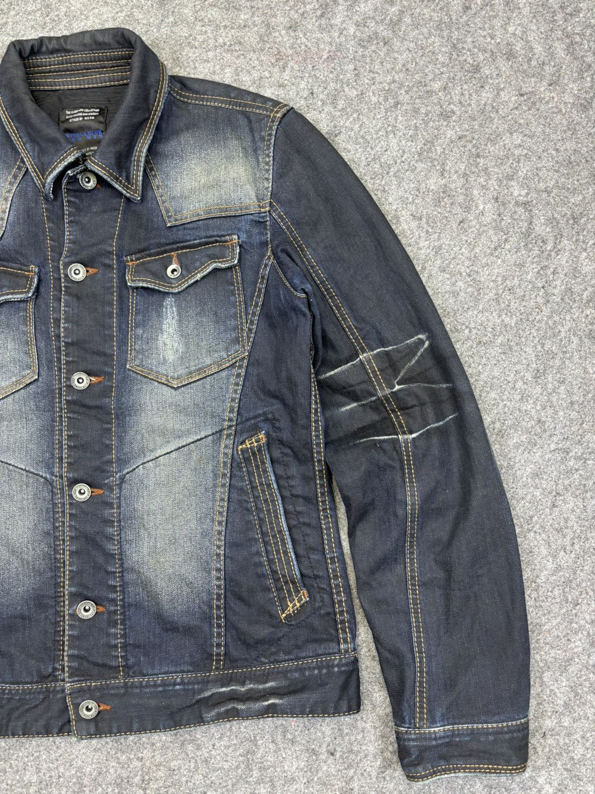 Japanese Brand Very Rare NCFM Sick Indigo Stone Wash Trucker Jacket F820 Size US XS / EU 42 / 0 - 3 Thumbnail